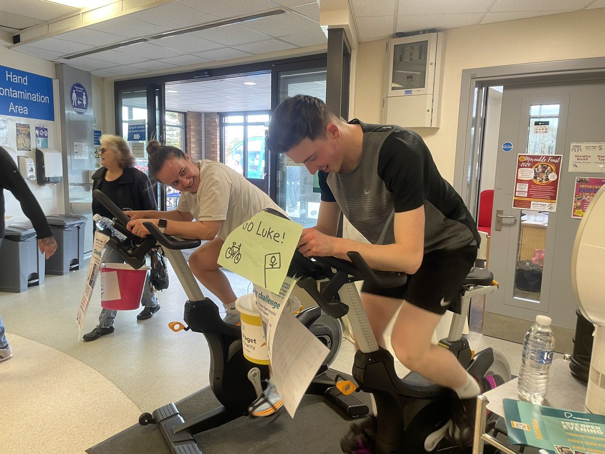 This week some of our therapists have been on the @JamesPagetNHS charity bike raising money for a surgical robot 🚴 🚴‍♀️