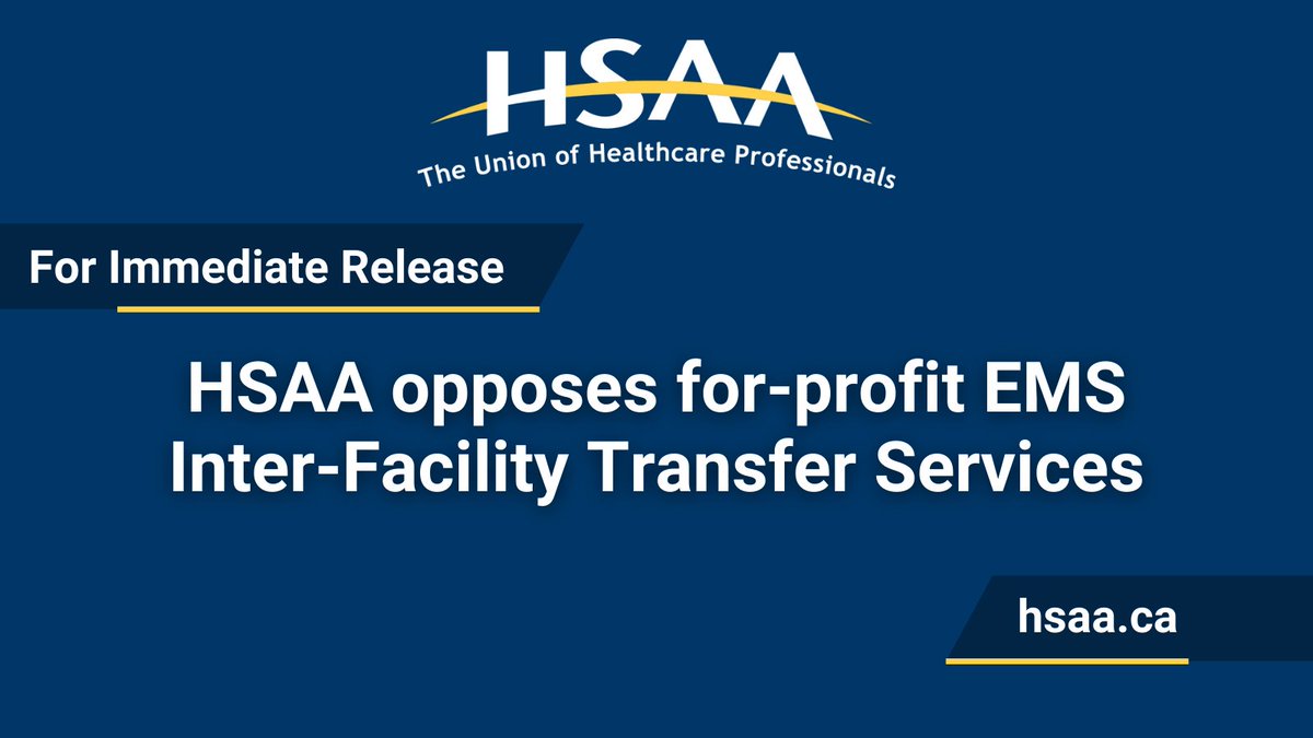 FOR IMMEDIATE RELEASE: The government is again jeopardizing Albertans' health care by handing over public services over to private, for-profit companies. #abhealth #ableg Full Statement - hsaa.ca/news/