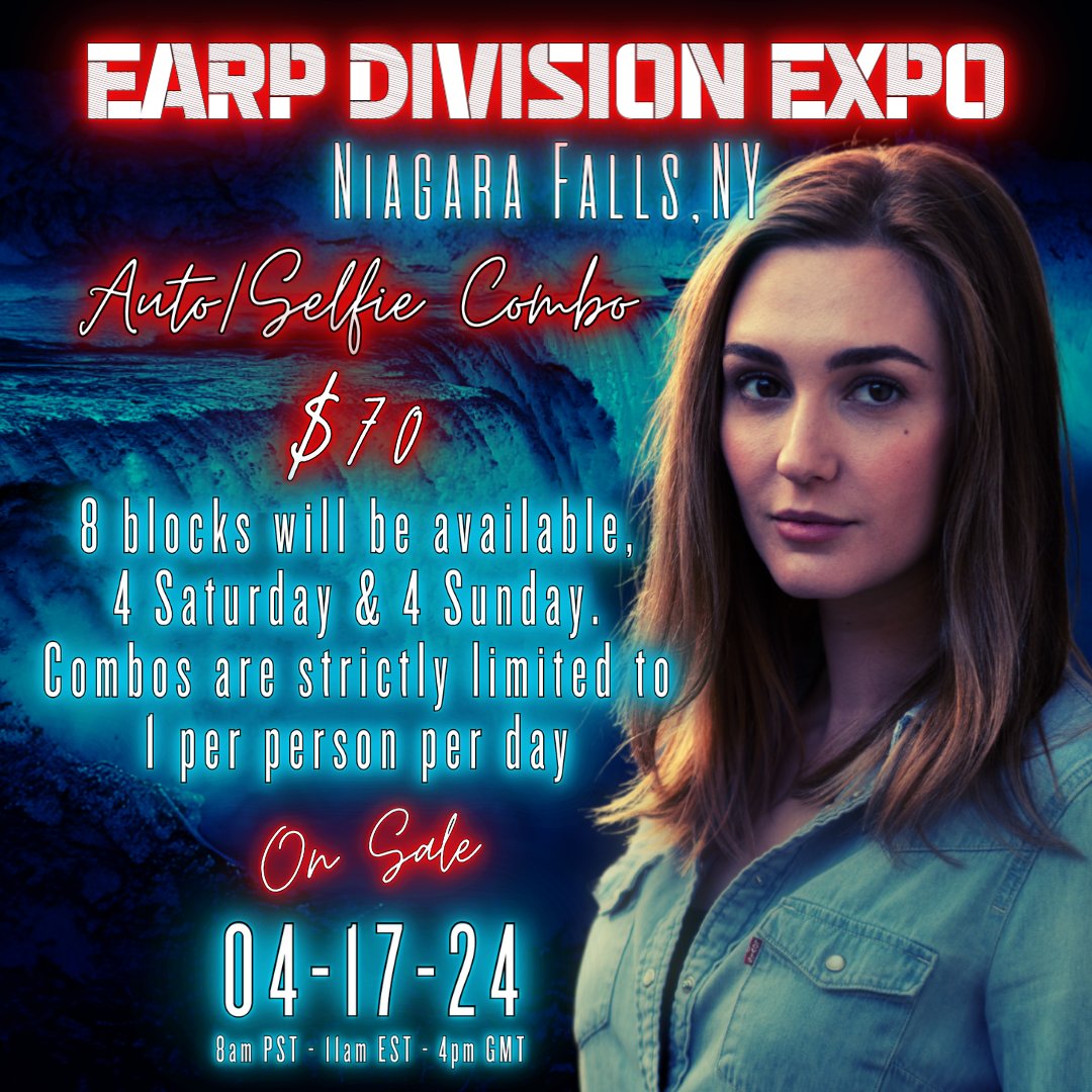 We're preselling @KatBarrell's auto/selfie combo for #EDE2024. 4 time blocks each day, Saturday and Sunday. Sales are limited to one combo per person per day. More may be sold in person if there is time permitting, but why take that chance? Get yours on Wednesday!