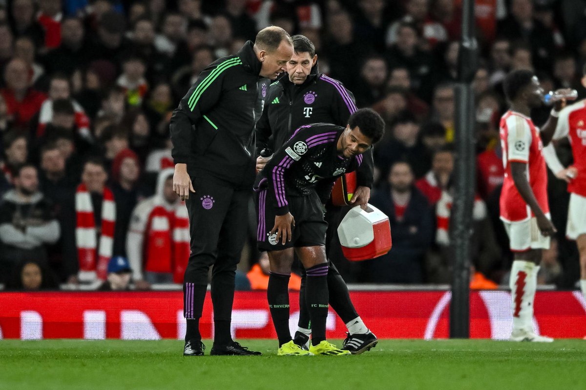 Les derniers examens ont révélé que Serge Gnabry s’était blessé contre Arsenal et qu’il serait absent pour un certain moment. L’ancien Gunner, buteur à l’aller, devrait probablement manquer le match retour entre le Bayern & Arsenal. #ChampionsLeague