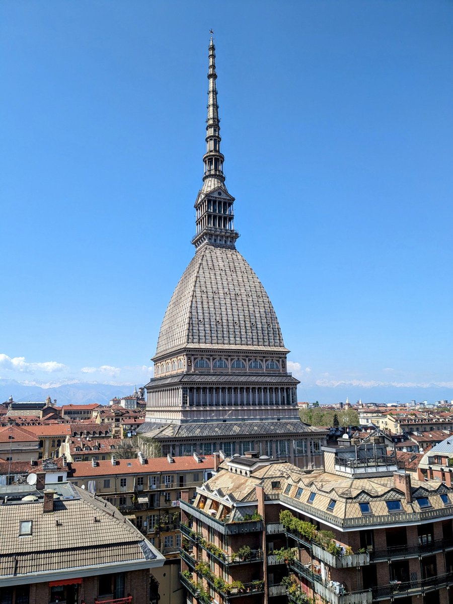 This. This is the view from my office whilst in Turin. Note the snow capped Alps on the horizon. And of course, the ubiquitous Mole. #solucky