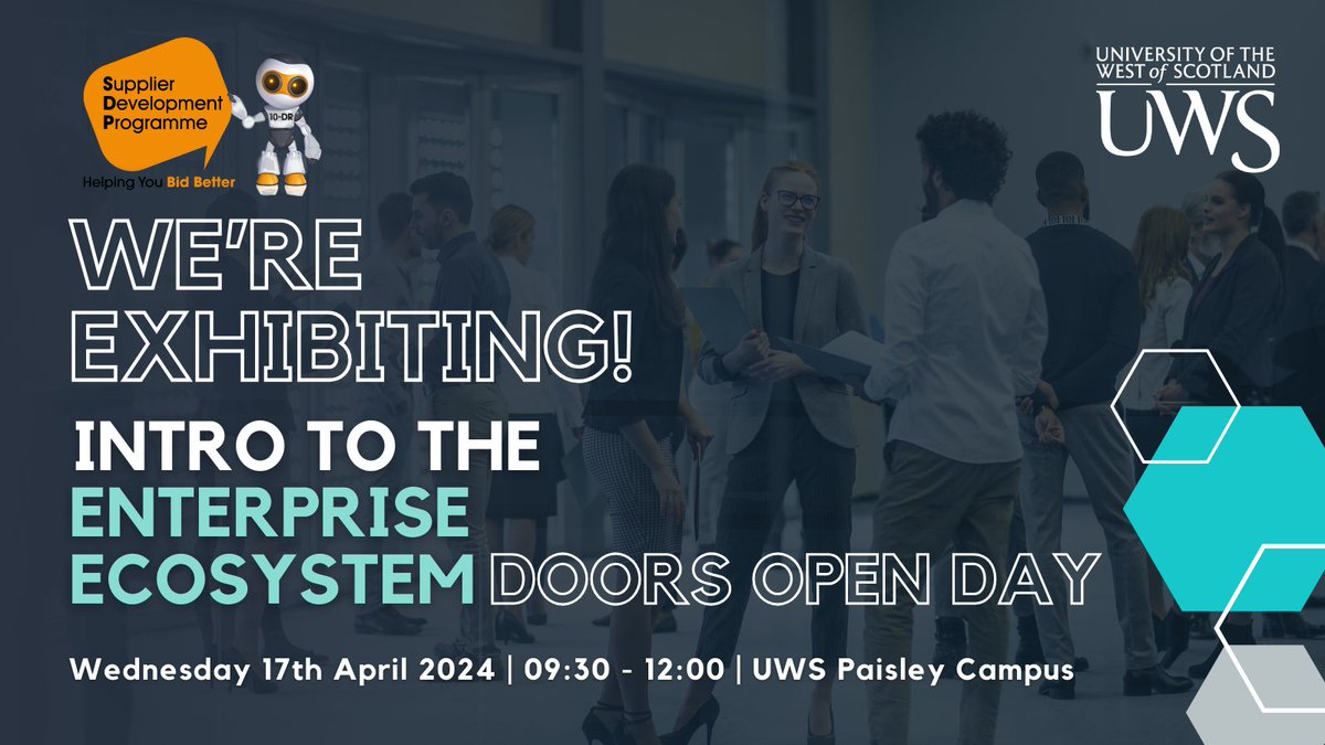 We are delighted to be exhibiting at the @UWS_CPD #BringTheBuzz: Intro to Scotland's Enterprise Ecosystem, on 17 April 2024 at The Hive, Paisley. This session is free to attend, but capacity is limited, so advanced registration is required: eventbrite.com/e/bringthebuzz…