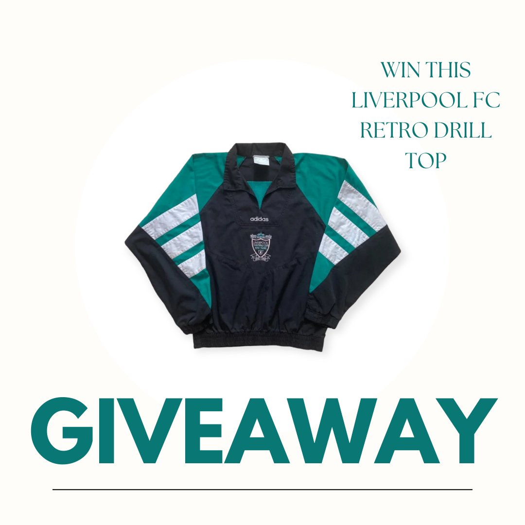 'Want to win a Liverpool 90s drill top? Enter our free giveaway for a chance to win the top in your preferred size. To enter: 1. Retweet and like this post 2. Follow our account @TFF_24 All steps must be completed. The winner will be chosen on Sunday, April 14th. Good luck!'