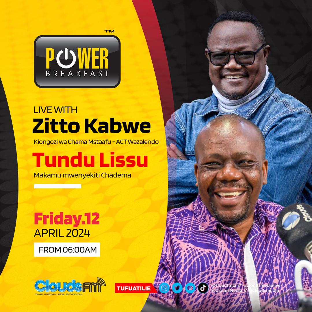 Kiongozi wa Chama Mstaafu, Ndugu @zittokabwe kesho asubuhi atakuwa kwenye kipindi cha Power Breakfast cha Clouds fm.

Usiwache kufuatilia.

@ACTwazalendo 
#NECijiuzulu #TaifaLaWote #MaslahiYaWote