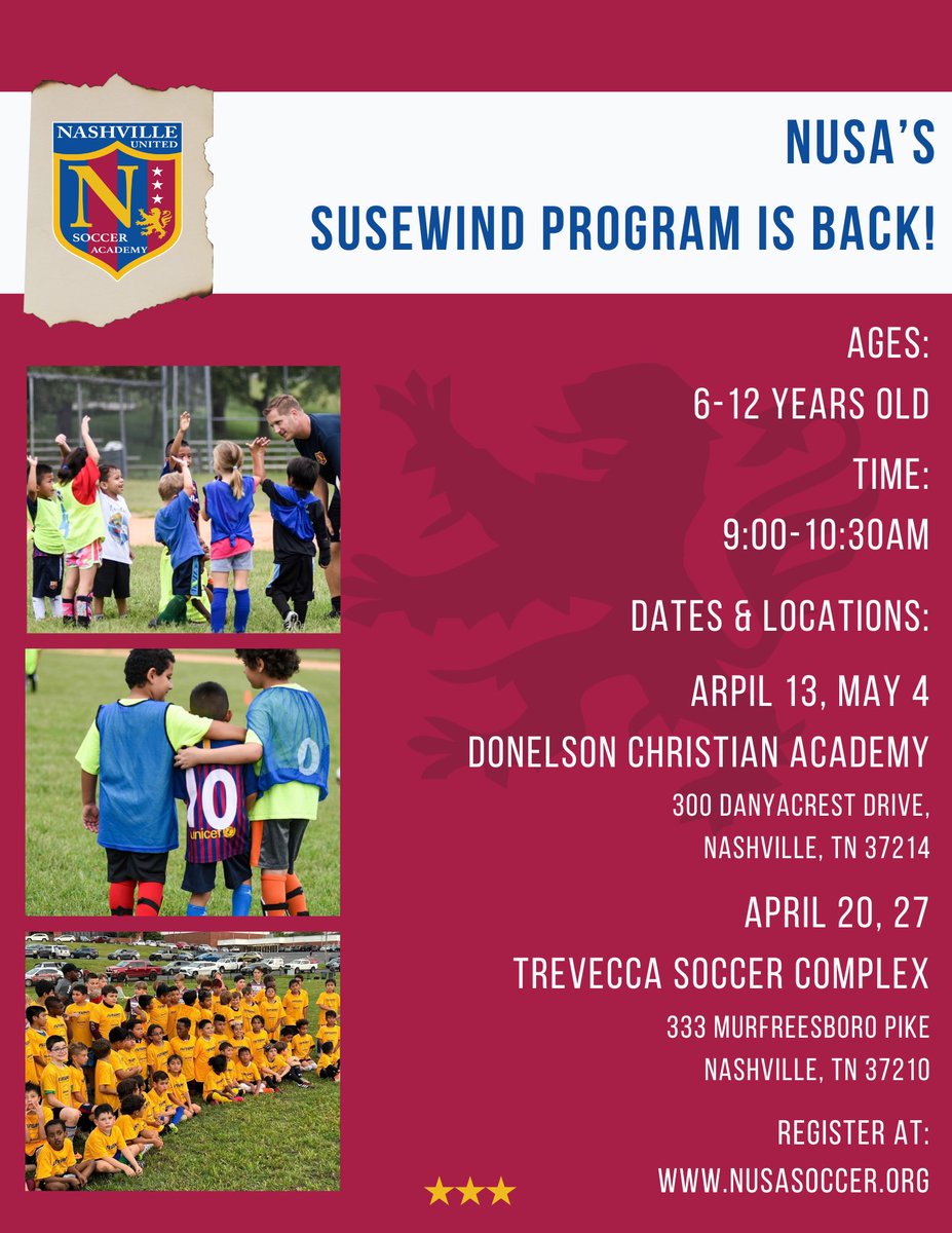STAR APPEARANCE AT THE SUSEWIND SOCCER PROGRAM THIS SATURDAY!!! Please get there early to check in and bring anything you would like autographed!!! @TBMMW #SusewindSoccerProgram #WeAreNUSA