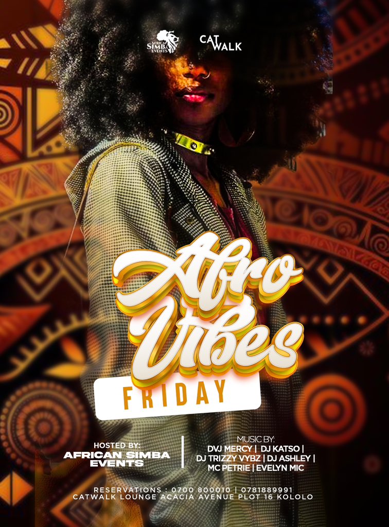 Afro vibes Fridays let’s goooo time every nation in one place celebrating your culture and heritage at catwalk lounge kololo With @dvjmercypro @djay_trizzy_vybz @djkatso @ashley_deejay @iampetriemc @evelyn_mic_ hosted by @africansimbaevents