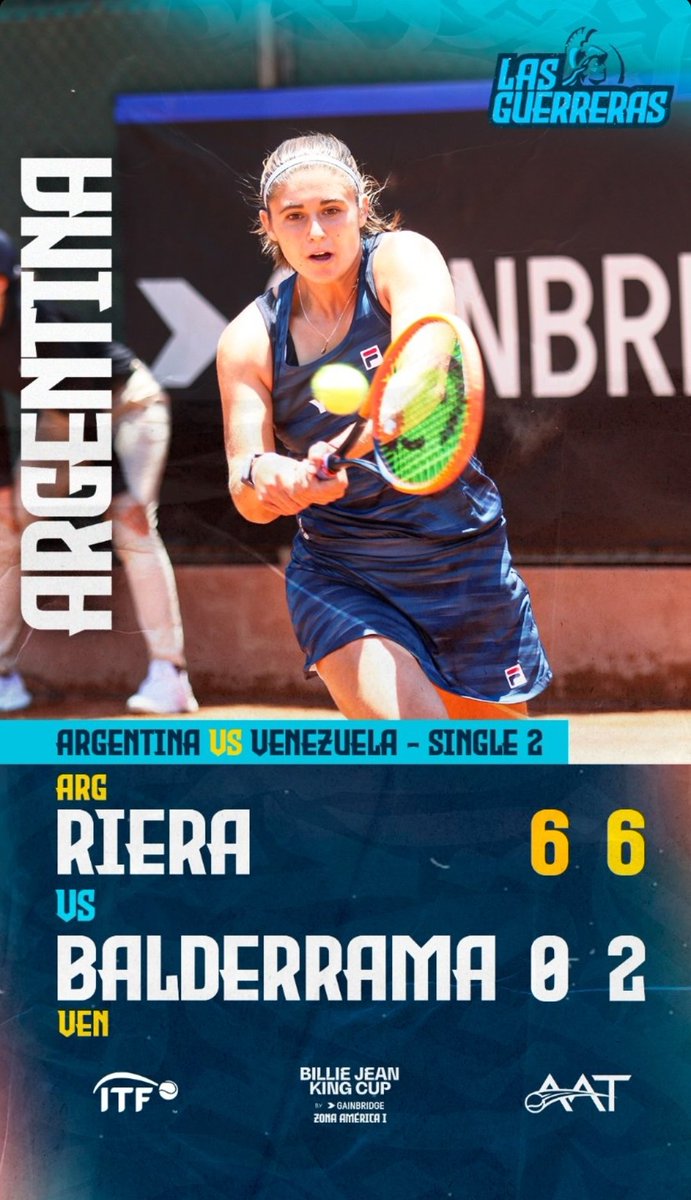 En el 1er partido de singles, Julia Riera 🇦🇷 vencio 6-0 6-2 a Sabrina Balderrama 🇻🇪 en 59 minutos VAMOS @juliriera02