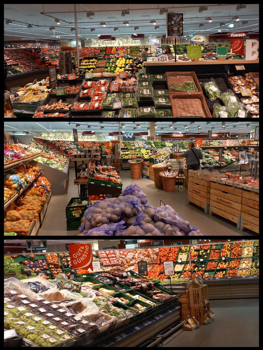 The fruit and veg section in a tiny South German town today.