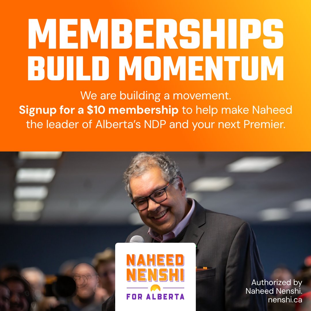 There are only 11 days left to purchase a membership and be eligible to vote for the next leader of Alberta's NDP. Buy yours at nenshi.ca and join. Together, we'll put hope on the horizon. For Alberta. For all of us.