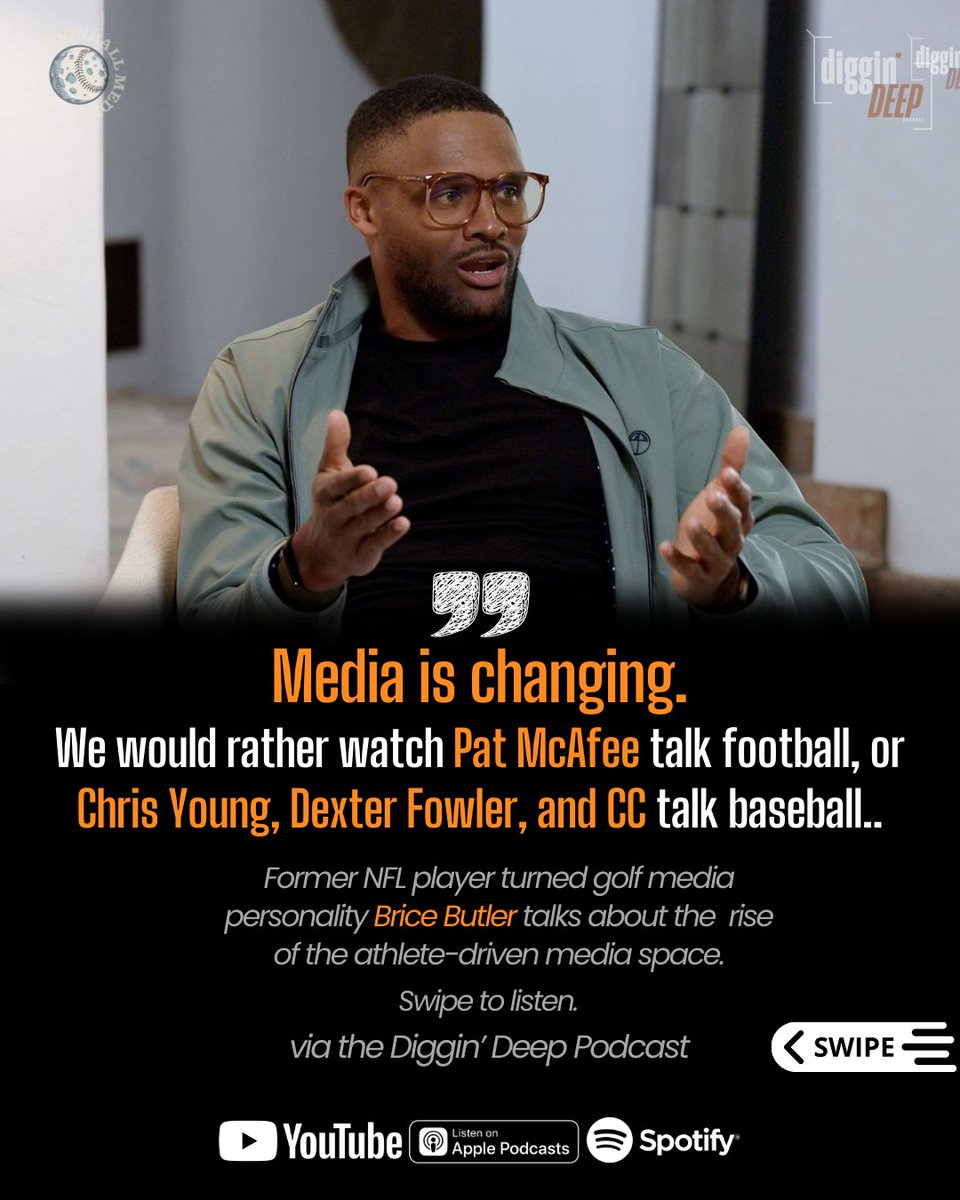 @brice_butler weights in on the changing #sportsmedia landscape. Brice retired from the #NFL and now has a #golf YouTube channel with a growing audience of 30k subscribers. / @therealhos305 @petermoylan @justinsua @seratelli