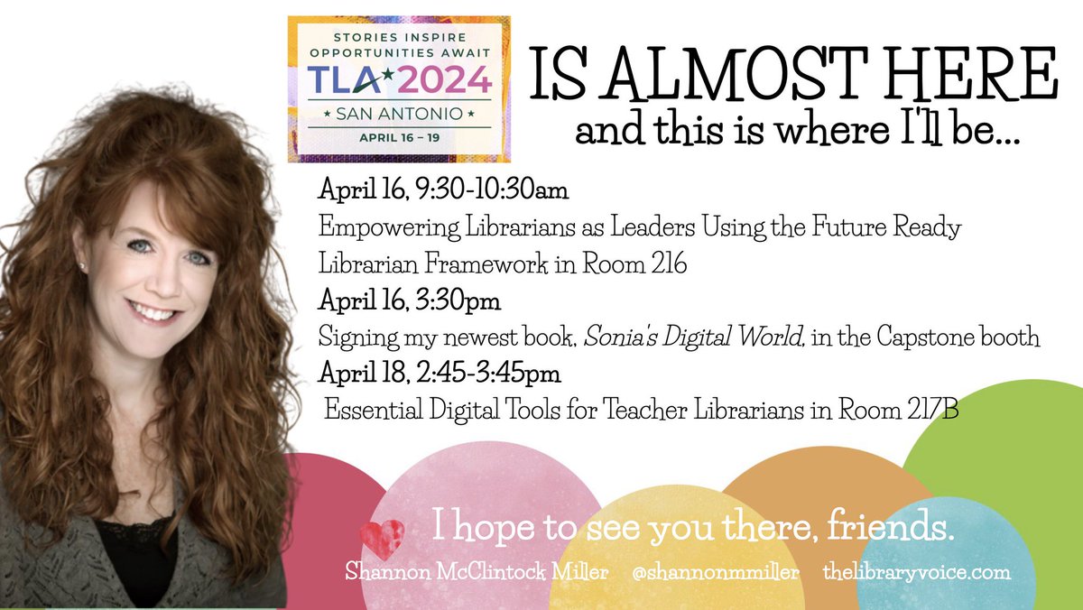 Next week! Join us and @shannonmmiller at @TXLA! Shannon will be presenting and we hope to see you there. Check out the schedule below!