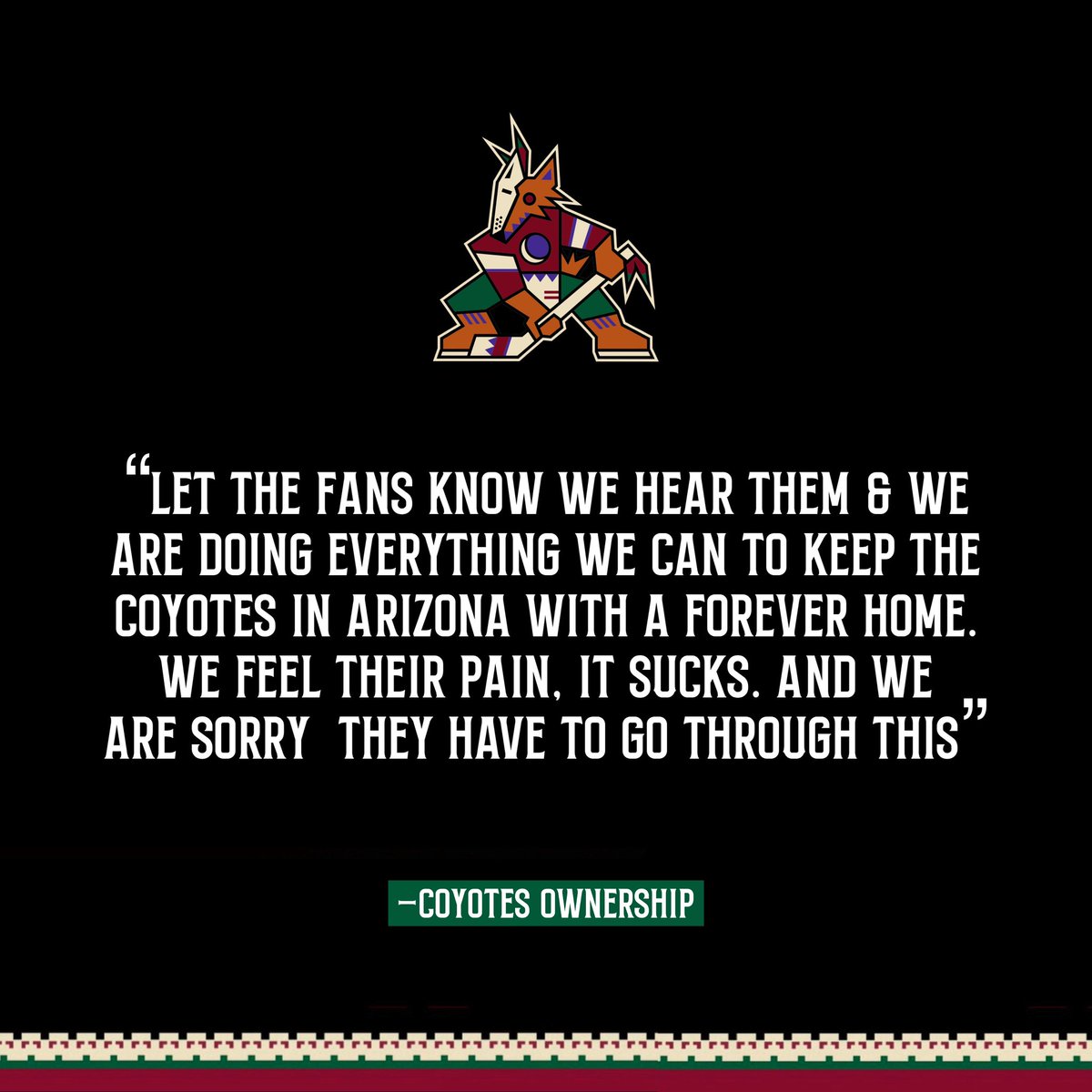 Per my insider source. Wanted to share this quote with the fanbase. I know we are dying to hear anything. #Yotes