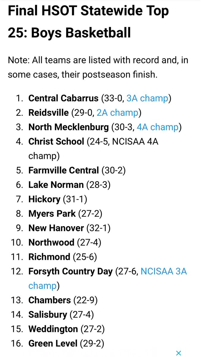 Back-to-Back #1 NC Ranking by the best @HighSchoolOT! We appreciate your honor and what you do for HS basketball! @JoelBryantHSOT @NickStevensHSOT