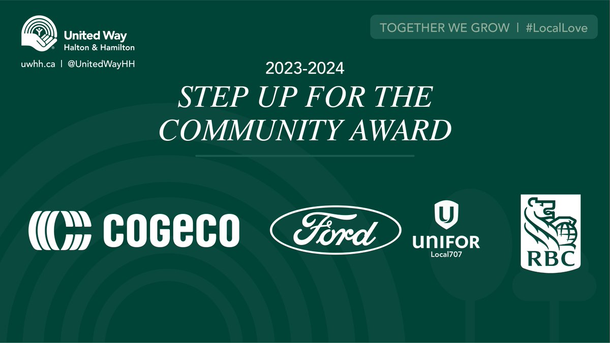A huge congratulations to our first round of Step Up For the Community award winners -@cogeco, , @FordCanada & @UniforLocal707 and @RBC! “You are leaders that went above and beyond.” #LocalLove