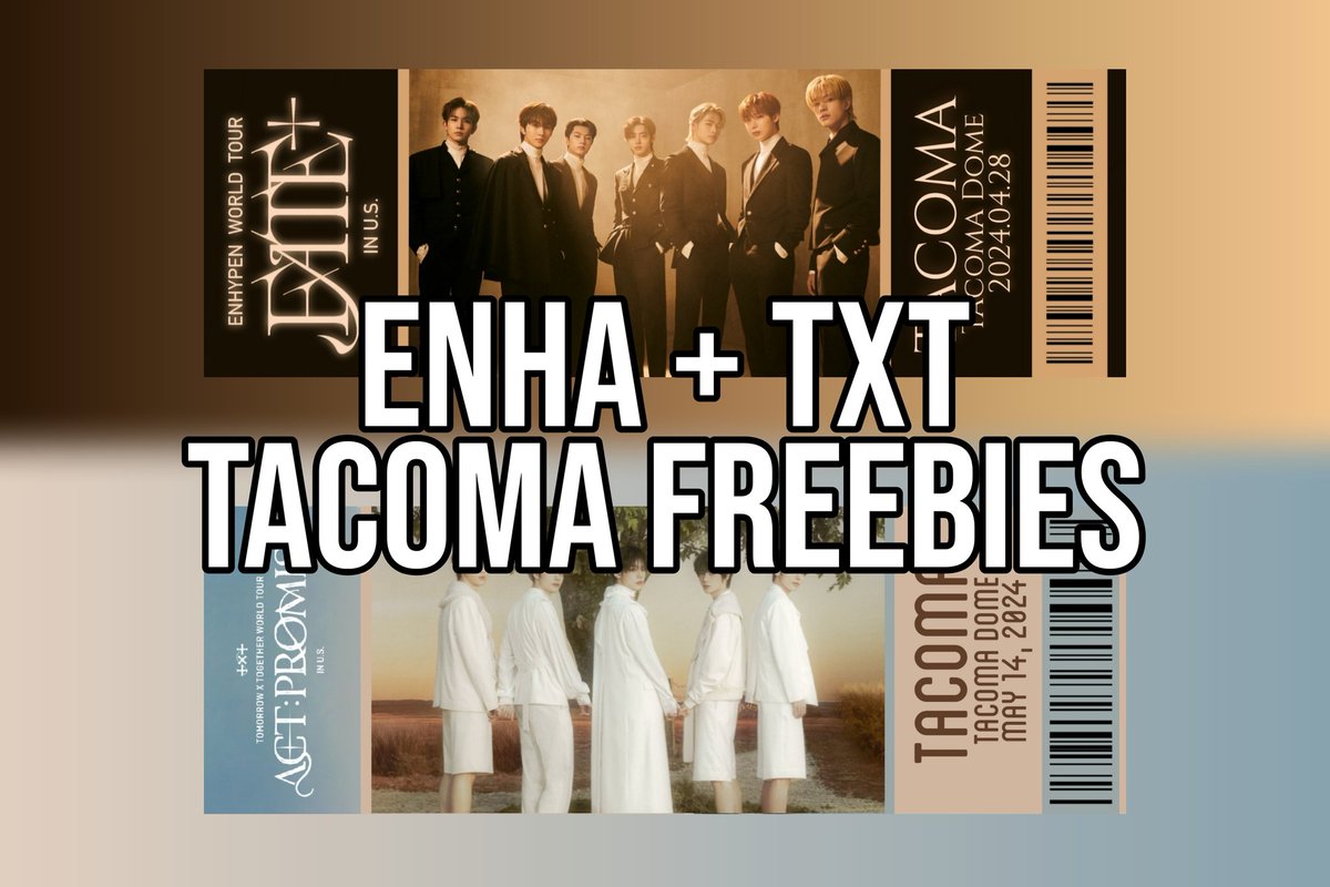 hi seattle engenes and moas! I'll be at the tacoma dome passing out freebies for enhypen's fate+ and txt's act promise in tacoma! come say hi if you see me!