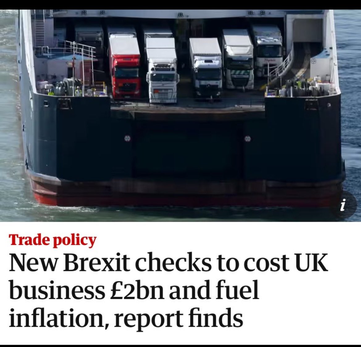 Anyone see “Brexit will lead to constantly escalating red tape costs even new ones years after we leave” on the side of a red bus?