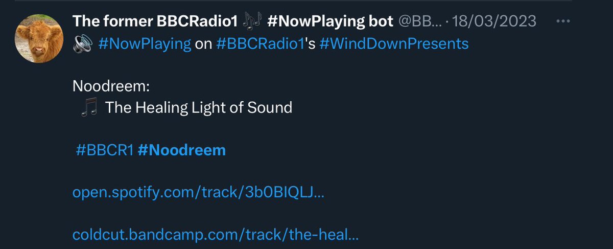 Sweet! My  #Noodreem track, “The Healing Light of Sound”  was played on BBC Radio1. 

That’s so awesome … imagining my spiritual vibrations resounding across the nation, linking up consciousness to a vibration of peace.  My first time on national radio! 

❤️🙏🏾☀️