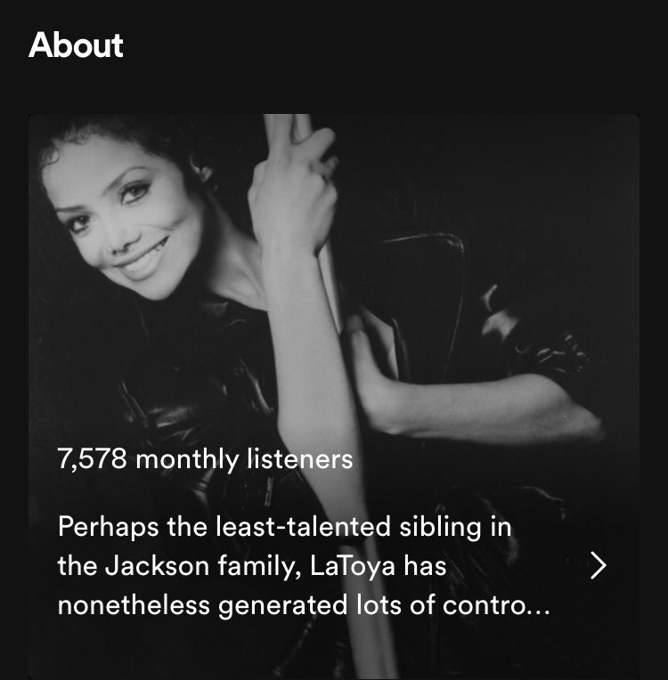 Why is this her Spotify bio…😭