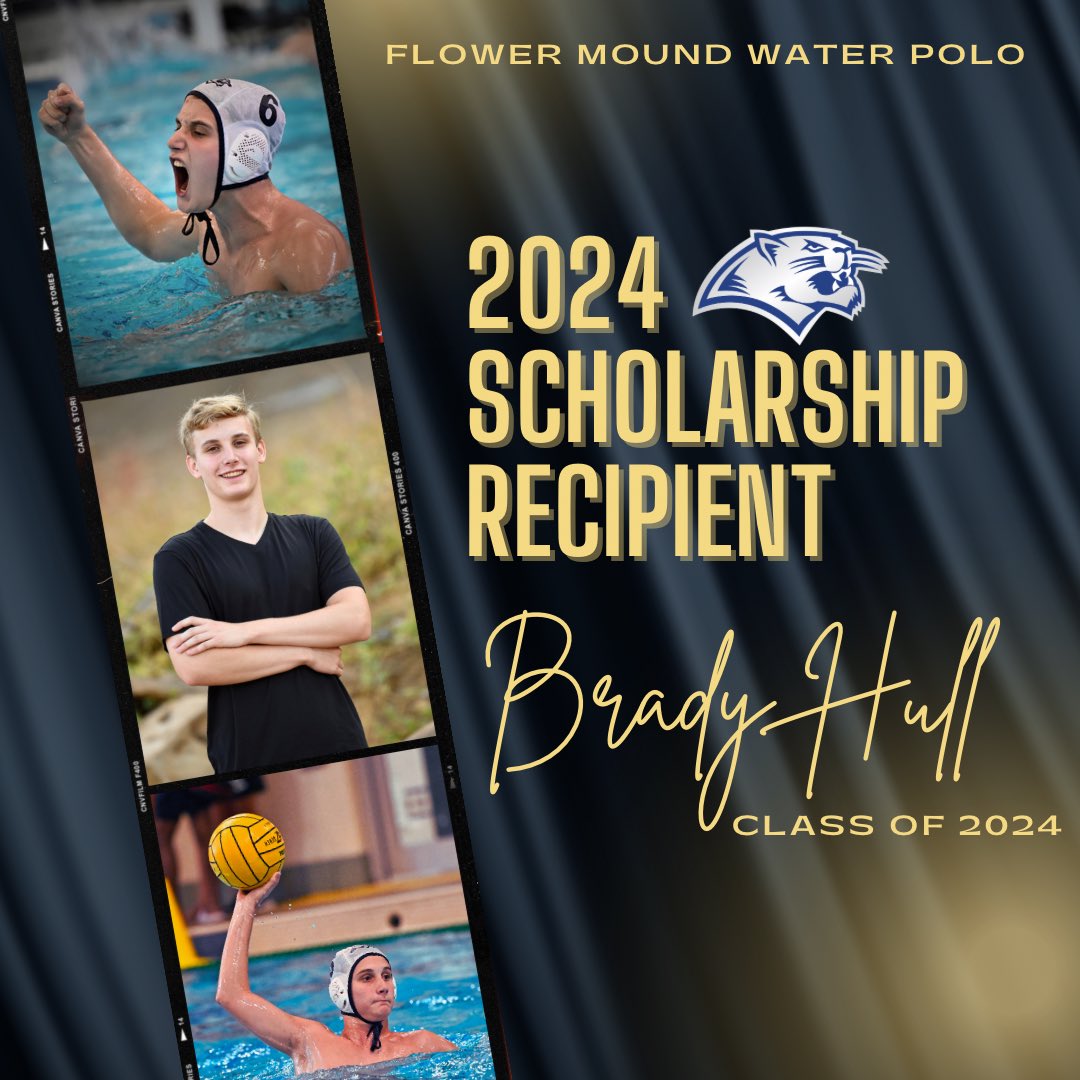 Please join us in congratulating senior Brady Hull, the recipient of the 2024 Flower Mound Water Polo Booster Club Scholarship! Brady will be recognized during the April 27th Spring Game Day at 9:45am. #congratulations #fmhspolo #jag4life #scholarship