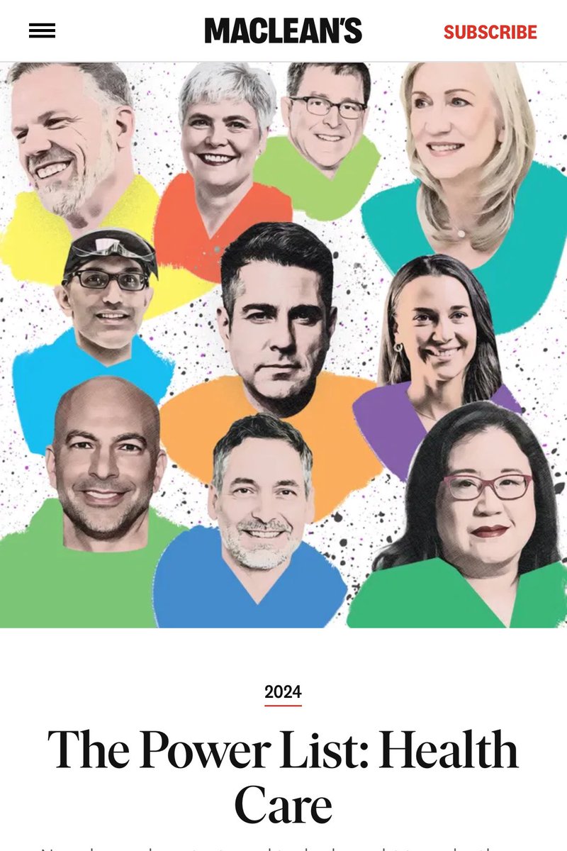 Honoured to be featured alongside many other healthcare leaders by @macleans in this year’s healthcare power list: macleans.ca/society/the-po… Leading an amazing team to build @TorontoMetSci’s Med School is an amazing journey. So privileged to have an amazing team! #MedEd #HCLDR