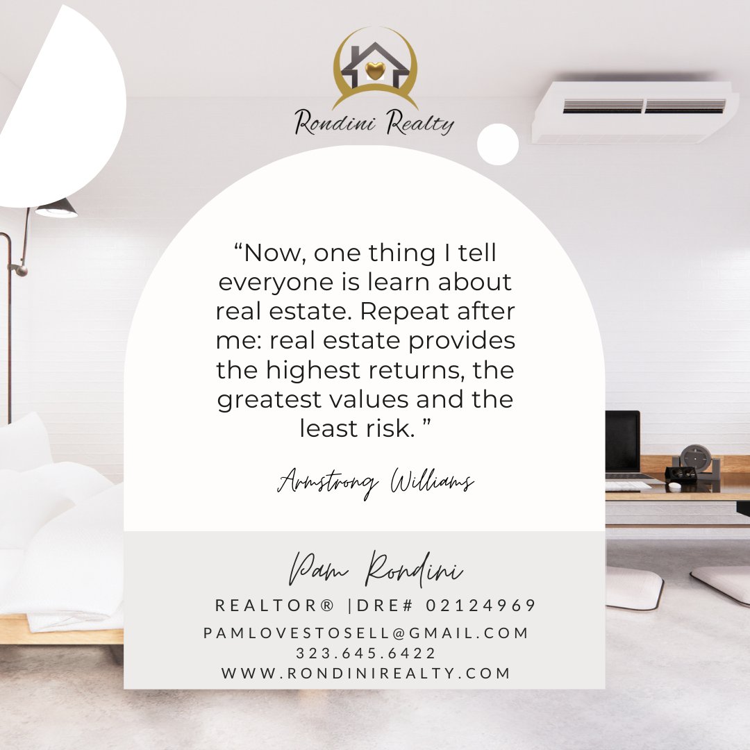 Real Estate Wisdom: Highest Returns, Greatest Values, Least Risk. 🏡💰📈

#realestatetips #Firsthomebuyer #homebuyertips  #granadahillsguru #Granadahills #granadahillsrealty #granadahillsrealestate #losangelesrealestate #dreamhome DRE#02124969 RondiniRealty.com
