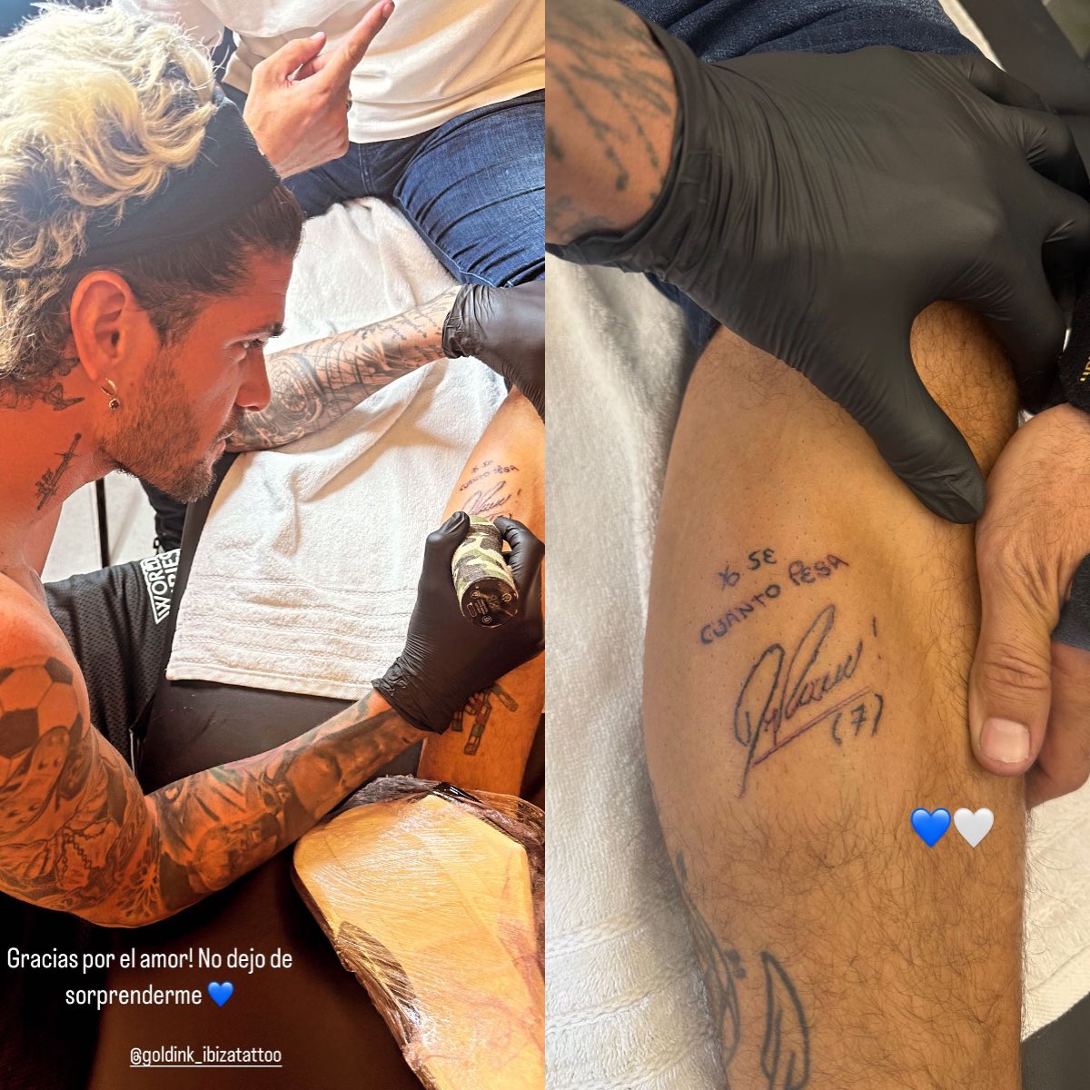 Rodri De Paul y una nueva faceta fuera de las canchas: esta vez como TATUADOR. “Yo sé cuánto pesa”. 😮‍💨🇦🇷