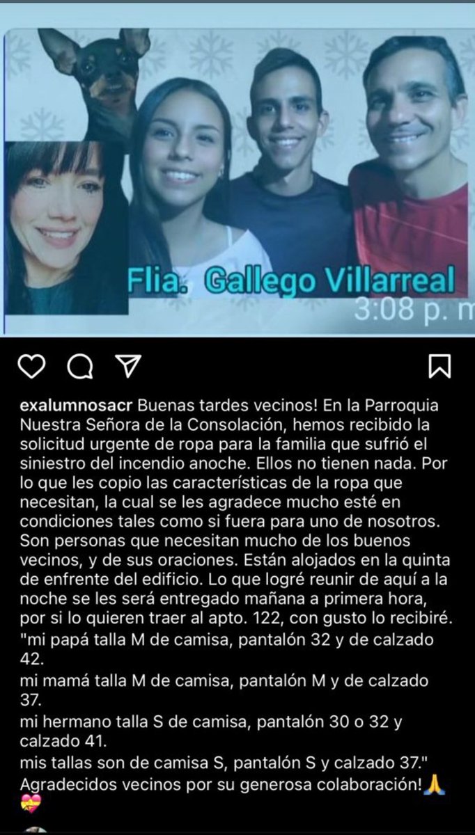 nakamartinez's tweet photo. #Ayuda Se busca donación de ropa limpia y en buen estado, para la familia #GallegoVillarroel, quienes perdieron absolutamente todo en el incendio total de su apto en Santa Mónica, la noche de ayer. En la foto, talla de lo que se necesita.
MIL GRACIAS 🙏🙏🙏 https://t.co/n9A1R2E1bq