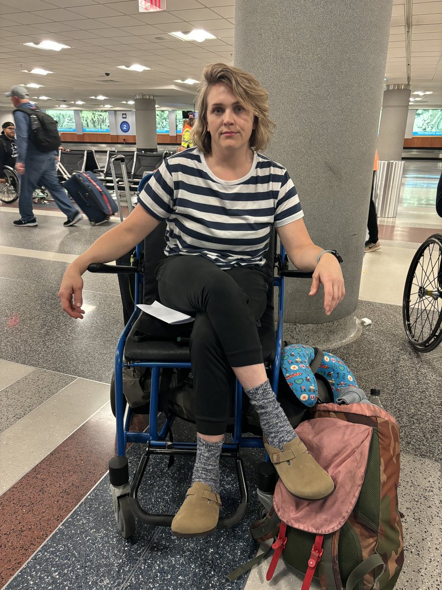 HERE WE FREAKING GO AGAIN

I’m stuck in the Richmond VA Airport, where I have flown for the @NWBA’s National Championships

WITHOUT EITHER OF THE WHEELCHAIRS I BOARDED WITH IN LOS ANGELES

@AmericanAir how did you lose ALL my mobility for the weekend?????

#FlyingWhileDisabled
