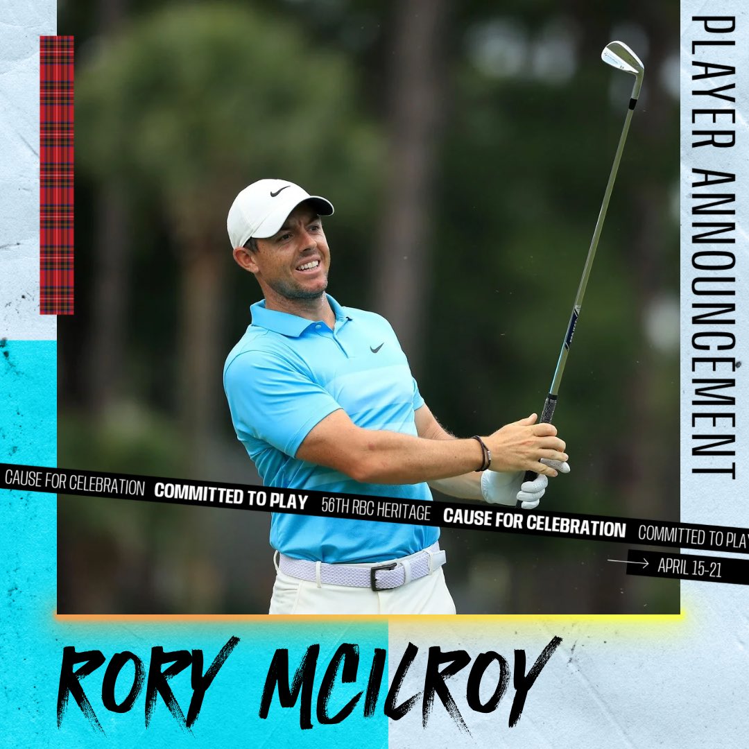 🚨This just in … We’re welcoming world #2 @McIlroyRory back to Harbour Town!   It’s going to be a week you won’t want to miss.   #PLAIDNATION #PGATOUR