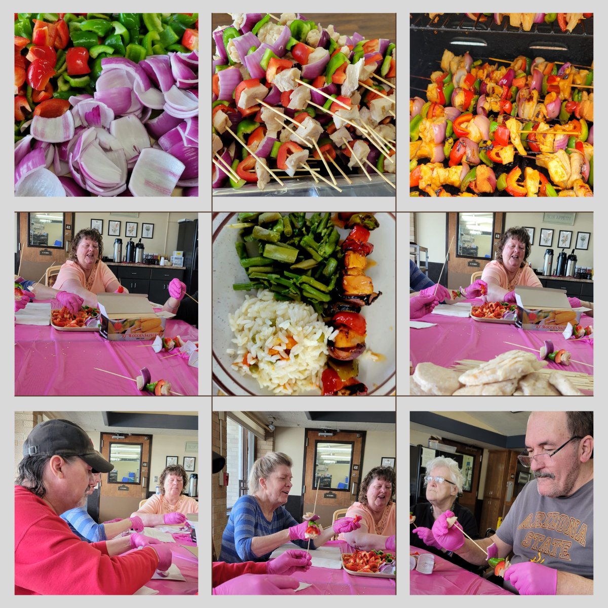 The residents were thrilled to cook and enjoy this tasty feast. 😃

#Homemadefood #Chickenkabobs