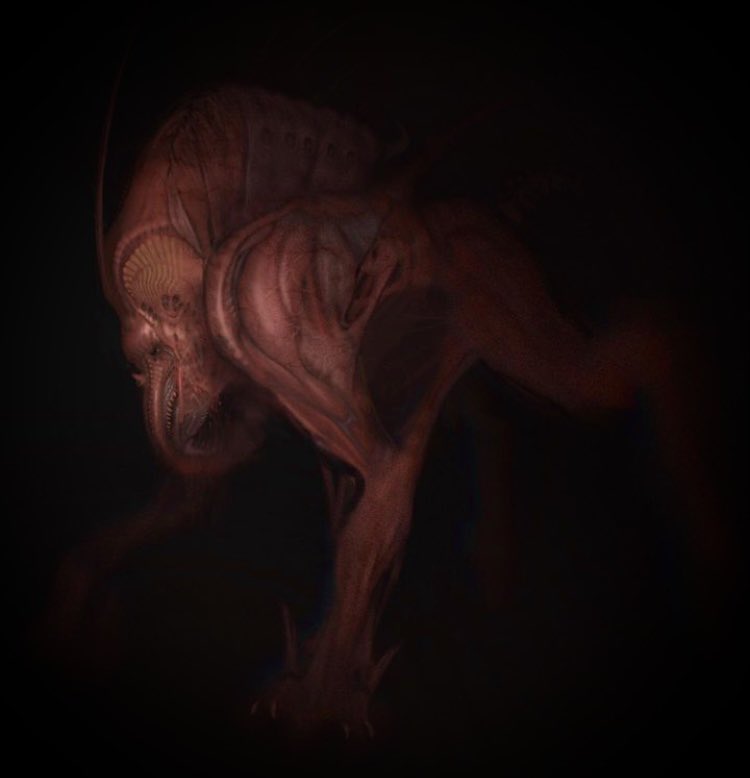 Strange monstrosities lurk in the shadows… #alien #creaturedesign #hrgiger #lovecraft #entenn #alienromulus #creepyart #monsterpalooza #horror #procreate