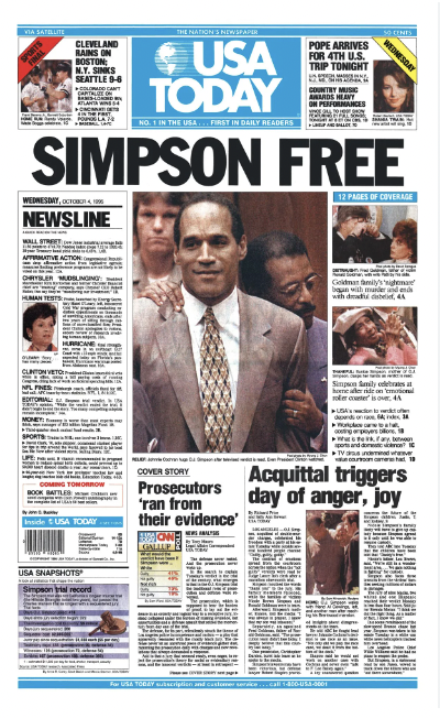 The passing of O.J. Simpson reminds me that I wrote in my memoir, "COMING FULL CIRCLE: From Jim Crow to Journalism" about how we were personally impacted in the USA Today newsroom upon hearing the not-guilty verdicts.  Our reactions in the newsroom possibly reflected the  nation.