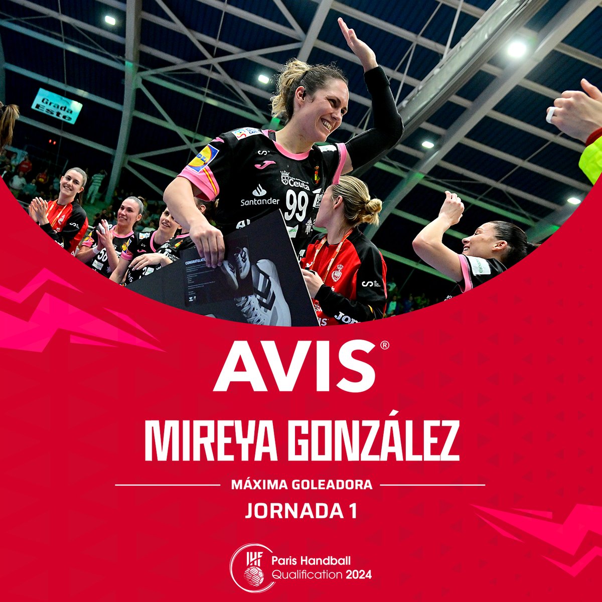 🎯 @Avis_Spain nos trae a la MÁXIMA 𝐆𝐎𝐋𝐄𝐀𝐃𝐎𝐑𝐀 de la Jornada de ayer en el Preolímpico

🔝 ¡Y el premio es para @MireyaGonzalez9 y sus 7⃣ goles con las #Guerreras 🇪🇸 ante República Checa 🇨🇿!

😄 ¡MVP! ¡MVP!

#TicketToParis #SheLovesHandball #Balonmano