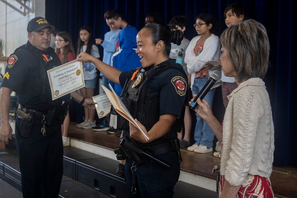 📍 MCBH (April 5, 2024) Students at Mokapu Elementary graduated from a ten week Drug Abuse Resistance Education course! D.A.R.E. was taught by MCBH PMO to educate fifth-grade students on the harmful effects of drug and alcohol abuse. #DARE #pmo #mcbh #education