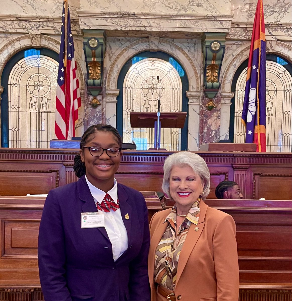 Jocelynn Evans, from Brookhaven, is Paging for the Senate this week. She is doing a fantastic job!! She and my great nephew attend the same high school and are in the same class in Brookhaven.