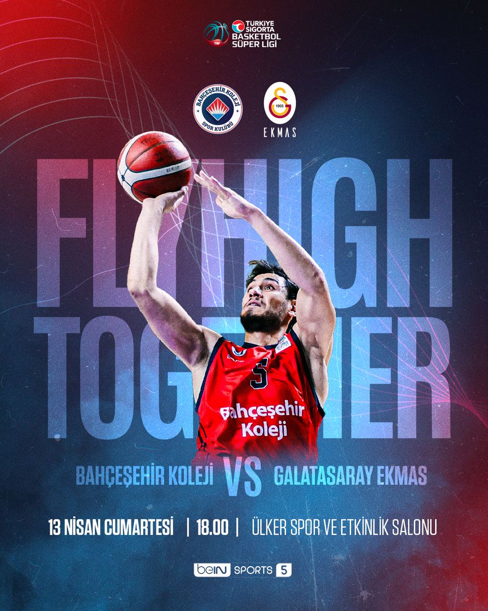 👉 Türkiye Sigorta Basketbol Süper Ligi 27. Hafta Mücadelesinde evimizde 𝐆𝐚𝐥𝐚𝐭𝐚𝐬𝐚𝐫𝐚𝐲 𝐄𝐤𝐦𝐚𝐬’𝛊 konuk ediyoruz. 📆 13 Nisan Cumartesi 📍 Ülker Spor ve Etkinlik Salonu ⏰ 18.00 📺 Bein Sports 5 ❤💙 #FlyHighTogether