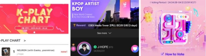 [⬆️] j-hope Ongoing / Active Votes 1- IDOLPLUS: SBS Inkigayo - Global Prevote 👉 idolplus.page.link/jwfQ 🗓️ ~ 4.12 23:59 KST 🥇Music Charting ✅ Vote once per day/per account, Select 3 songs (👉 Neuron) 2- STARPLAY: K-PLAY Charts (2nd wk April) 👉 Vote for Neuron via…