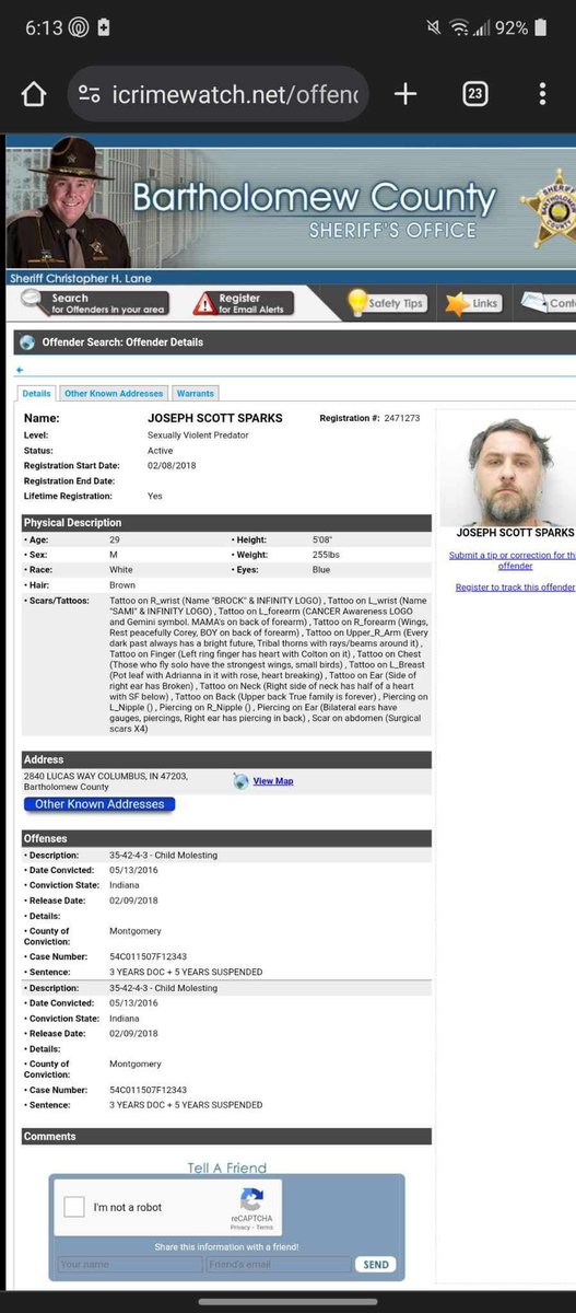 ColumbuzzMedia's tweet image. Pedophile Joseph Sparks living on Lucas Way! Watch your kids!