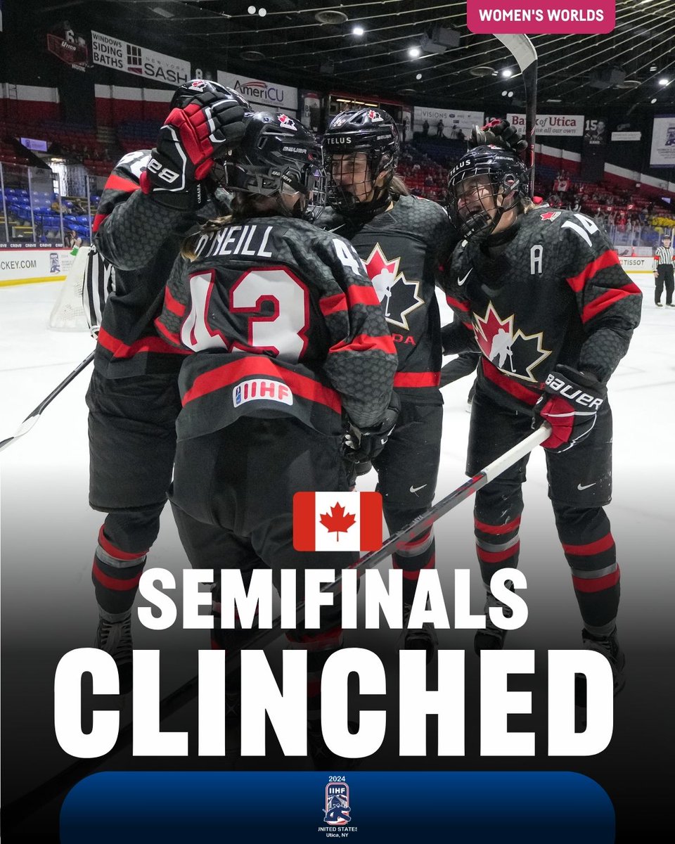 Canada is semifinals bound 🙌 #CANSWE #womenworlds @hockeycanada