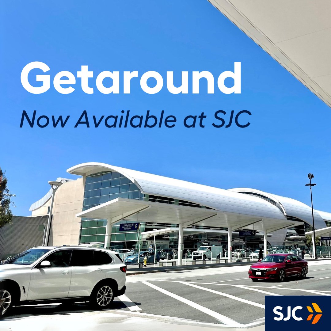 Beep beep 🚗 @getaround carsharing is now available at SJC! We're all about giving you options, so you can #travel in whatever way is best for YOU. Read more about this news: bit.ly/4aIHnZq #airport #sanjose #bayarea