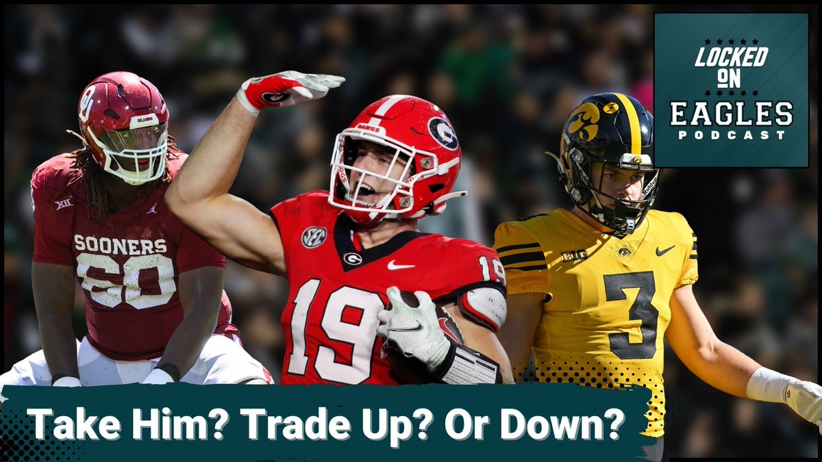 EPISODE ALERT What Draft Prospects will the Eagles be willing to trade up for? What about if they stay at 22? Or how about a trade-down? @GC24_Football gets into a game of 'Take Him, Trade Up, Or Trade Down,' with 16, 1st Round NFL Prospects! Plus - The Eagles add a Tight…