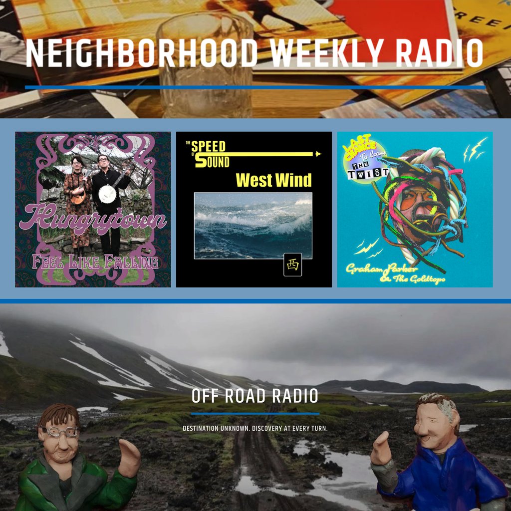 Hungrytown, The Speed Of Sound and Graham Parker representing Big Stir Records on Neighborhood Weekly Radio's Off Road Radio! Get their new records at bigstirrecords.com and hear Mitch & Mark at:
twitter.com/nwrbroadcast/s…
#NeighborhoodWeeklyRadio #OffRoadRadio #IndieRock