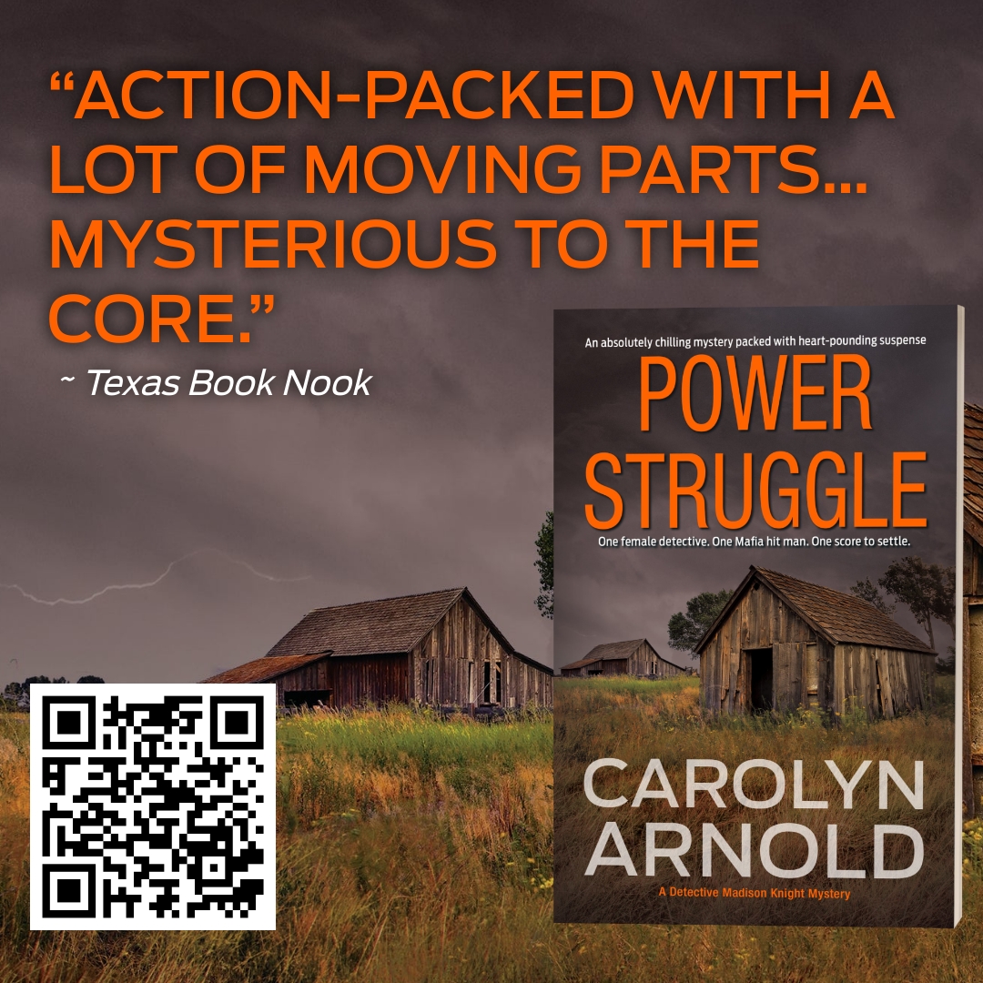 One female detective. One Mafia hit man. One score to settle. #ThrillerBook #CrimeFiction carolynarnold.net/power-struggle/