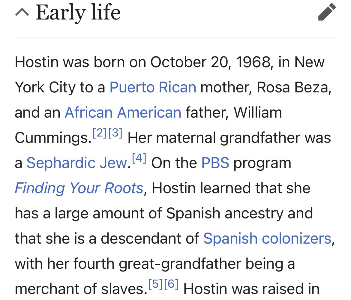 Ok… ngl as soon as Sunny Hostin said she became close to the sister of Ron Goldman and felt OJ Simpson should have been found guilty I immediately thought “isn’t she black? I bet she’s mixed and I’m betting there’s gotta be some Jewish in there” lo and behold Early Life on…