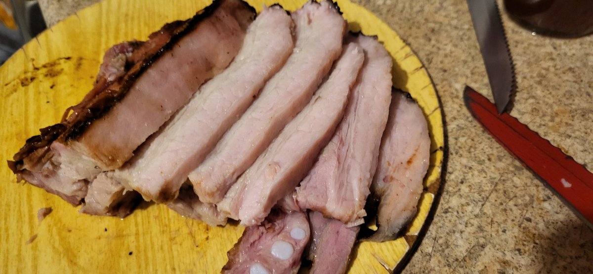 @Jessrocks71 Purchased a slab of belly pork and sausages from the butcher less than 100yrds from my home. £17+ pork and £3.85 sausages, smoked for 5 hours