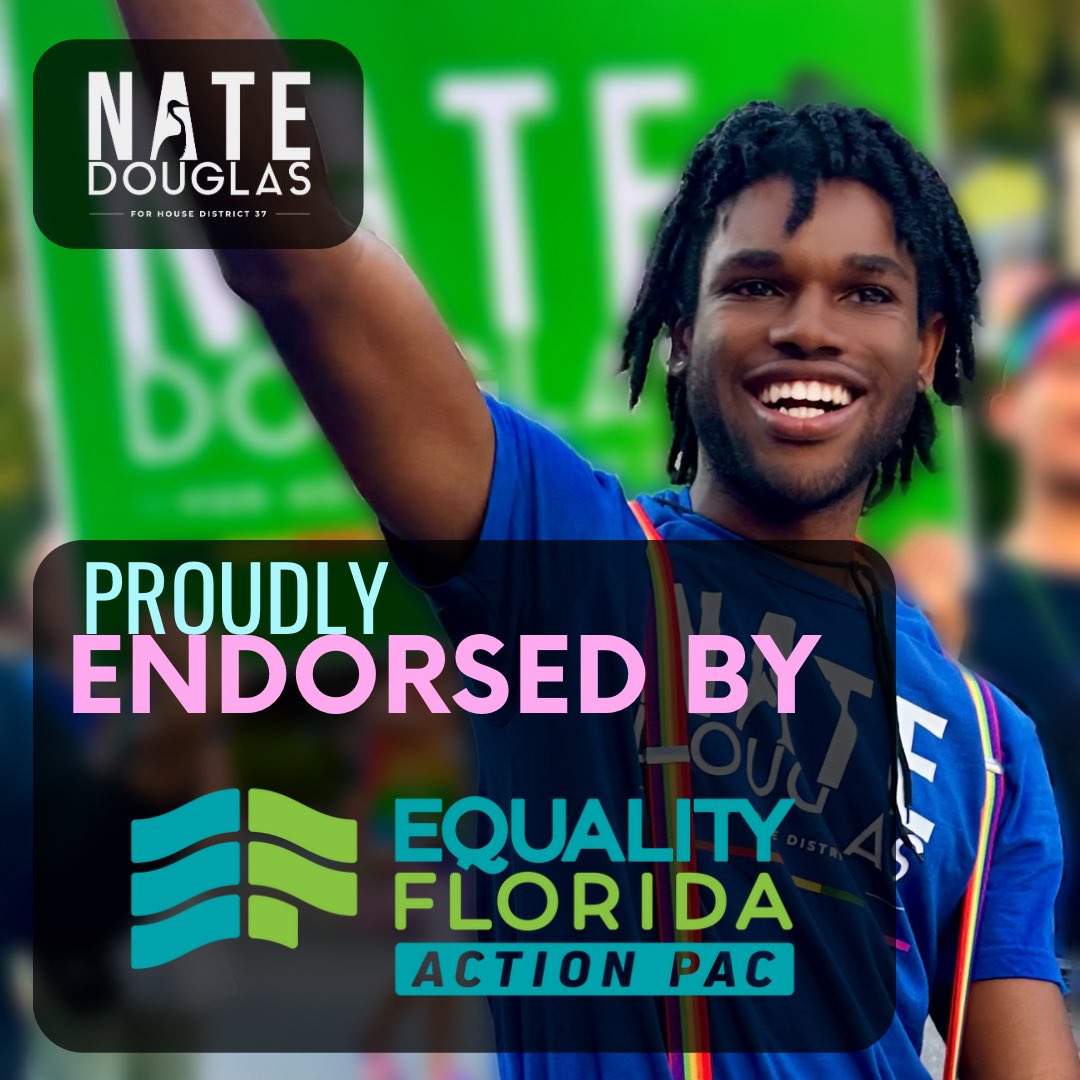 In the Spring of 2023, I became a field fellow with @equalityfl, one year later, I'm so proud to announce that I'm an endorsed candidate. I'm excited to work with Equality Florida to advance the rights of LGBTQ+ Floridians. #saygay #equality