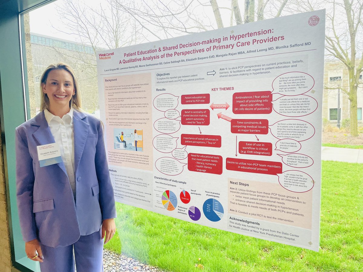 Congratulations to the GIM research staff who presented their posters today at the Cornell Center for Health Equity 2024 Symposium @WCMDiversity @WCMDeptofMed @WeillCornell @CornellNews @CornellCHEQ @drlizbaquero