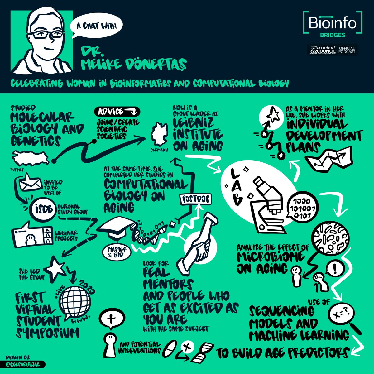 Haven't you heard our first 'BionfoBridges' podcast episode yet? Here is a summary of what you can expect when diving into this fantastic chat with Dr. @melikedonertas and her research about elucidating the relationship between microbiome and aging processes. Moreover, we