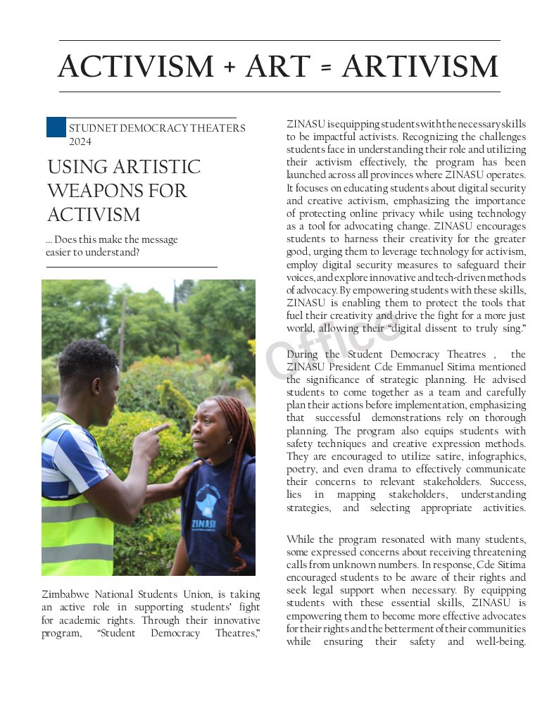 🚨BREAKING: The much-anticipated ZINASU Newsletter - Volume II, has just been published! It captures the work students are doing to resist injustice and advance academic freedom in Zimbabwe.