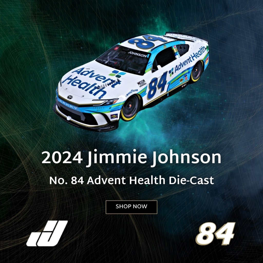 Ready take on Texas Motor Speedway this weekend in the No. 84 @adventhealth Toyota Camry XSE. Pre-orders are now available for 1:24 and 1:64-scale replicas on my merch store.  Pre-order today: jimmiejohnson.shop.sportstoday.com/dept/84-advent…